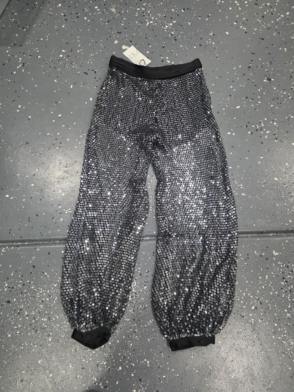 Zara Silver Sequin Jogger Pants